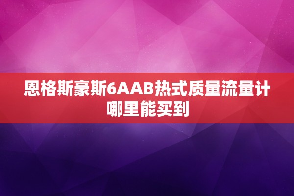 恩格斯豪斯6AAB热式质量流量计哪里能买到