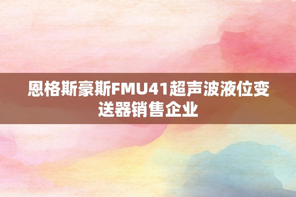 恩格斯豪斯FMU41超声波液位变送器销售企业