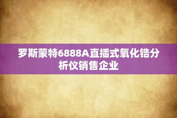 罗斯蒙特6888A直插式氧化锆分析仪销售企业