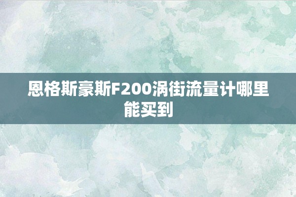 恩格斯豪斯F200涡街流量计哪里能买到