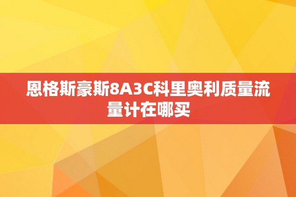 恩格斯豪斯8A3C科里奥利质量流量计在哪买