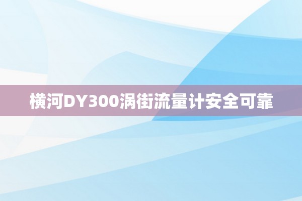 横河DY300涡街流量计安全可靠