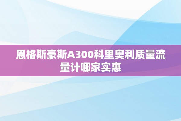 恩格斯豪斯A300科里奥利质量流量计哪家实惠