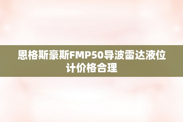 恩格斯豪斯FMP50导波雷达液位计价格合理