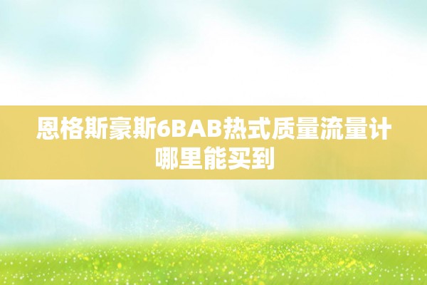 恩格斯豪斯6BAB热式质量流量计哪里能买到