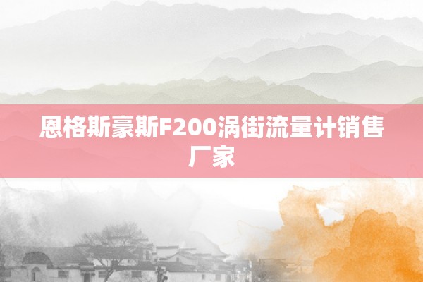 恩格斯豪斯F200涡街流量计销售厂家