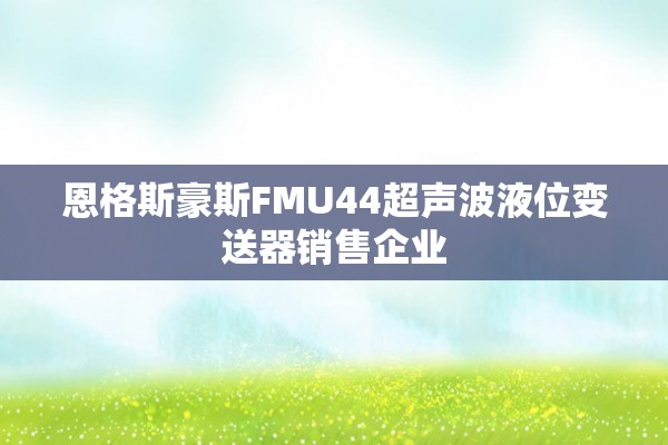 恩格斯豪斯FMU44超声波液位变送器销售企业