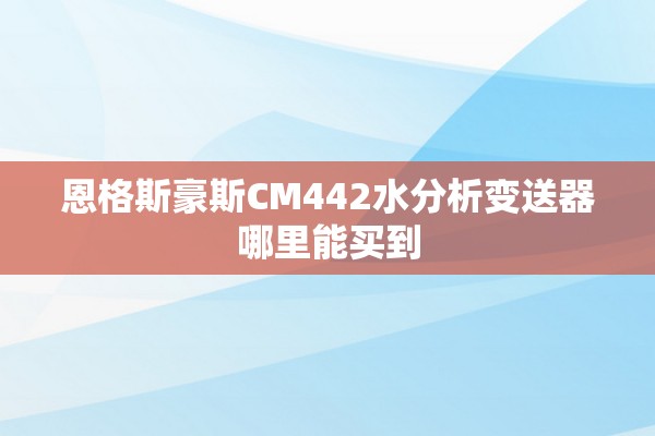 恩格斯豪斯CM442水分析变送器哪里能买到