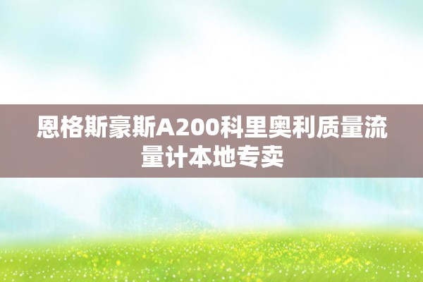 恩格斯豪斯A200科里奥利质量流量计本地专卖