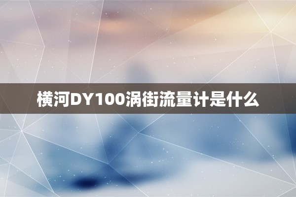 横河DY100涡街流量计是什么