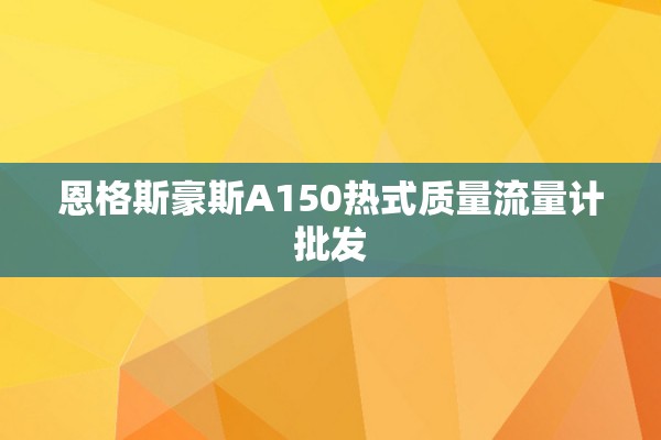 恩格斯豪斯A150热式质量流量计批发
