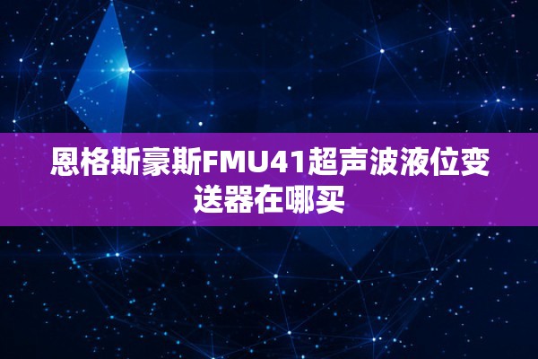 恩格斯豪斯FMU41超声波液位变送器在哪买