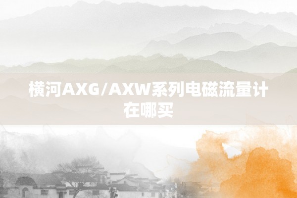 横河AXG/AXW系列电磁流量计在哪买
