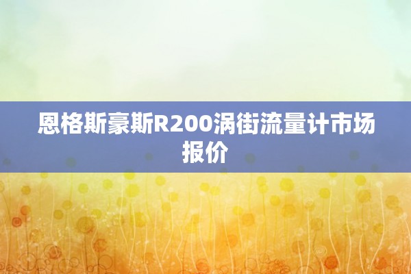 恩格斯豪斯R200涡街流量计市场报价