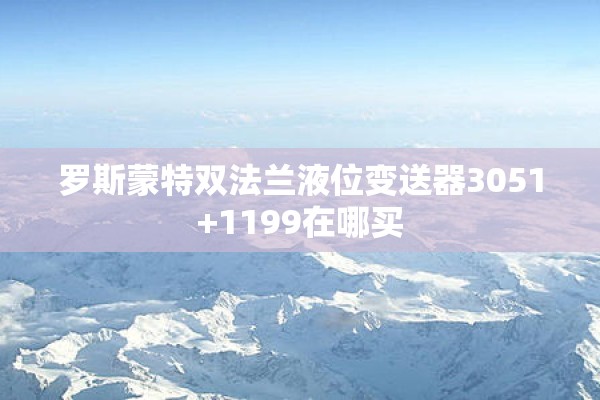 罗斯蒙特双法兰液位变送器3051+1199在哪买