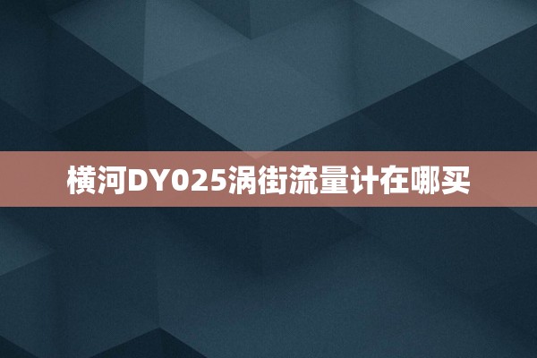 横河DY025涡街流量计在哪买