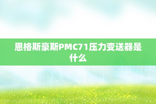 恩格斯豪斯PMC71压力变送器是什么