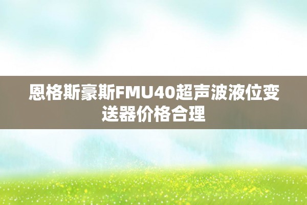 恩格斯豪斯FMU40超声波液位变送器价格合理