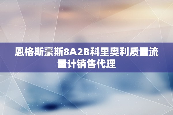 恩格斯豪斯8A2B科里奥利质量流量计销售代理
