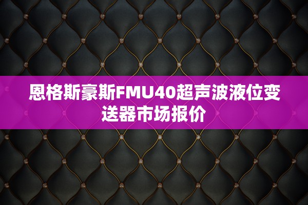 恩格斯豪斯FMU40超声波液位变送器市场报价