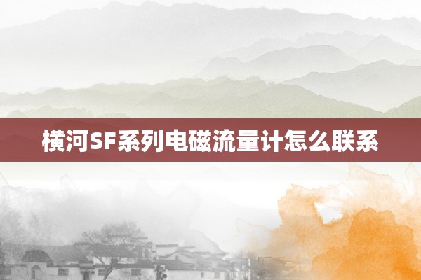 横河SF系列电磁流量计怎么联系