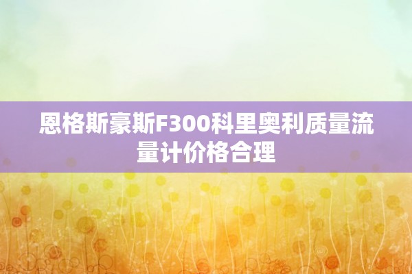 恩格斯豪斯F300科里奥利质量流量计价格合理