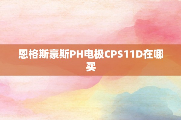 恩格斯豪斯PH电极CPS11D在哪买