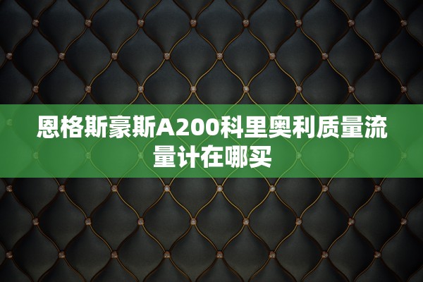 恩格斯豪斯A200科里奥利质量流量计在哪买