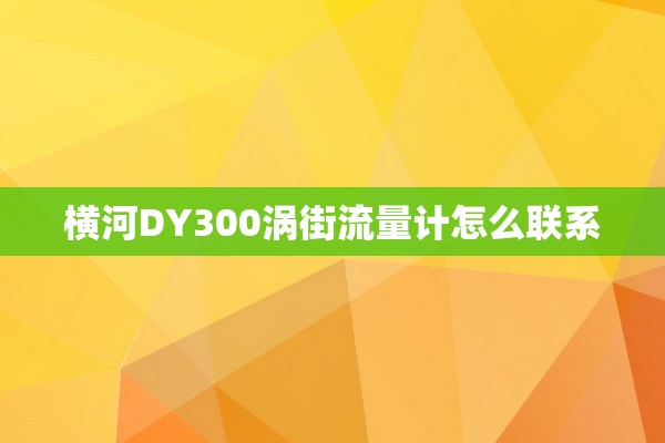 横河DY300涡街流量计怎么联系