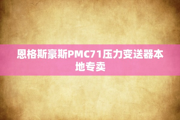 恩格斯豪斯PMC71压力变送器本地专卖