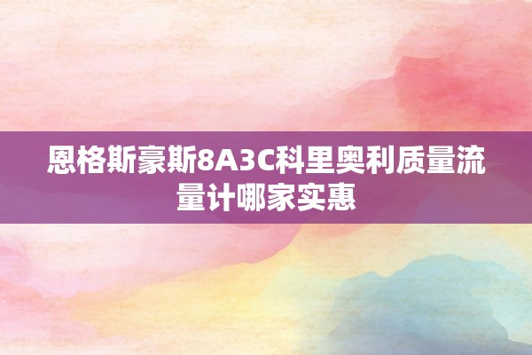 恩格斯豪斯8A3C科里奥利质量流量计哪家实惠