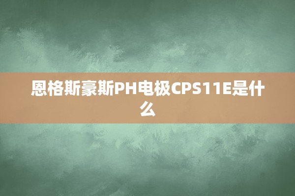 恩格斯豪斯PH电极CPS11E是什么