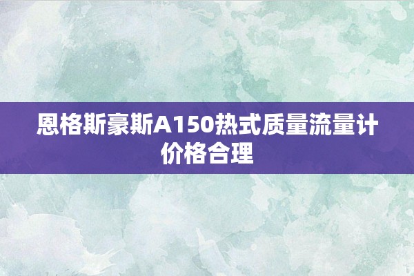 恩格斯豪斯A150热式质量流量计价格合理