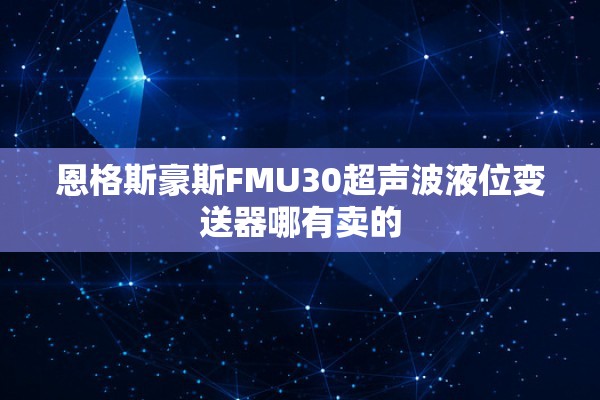 恩格斯豪斯FMU30超声波液位变送器哪有卖的
