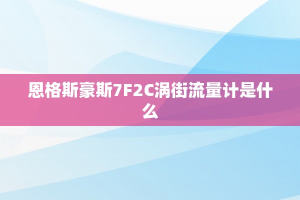 恩格斯豪斯7F2C涡街流量计是什么