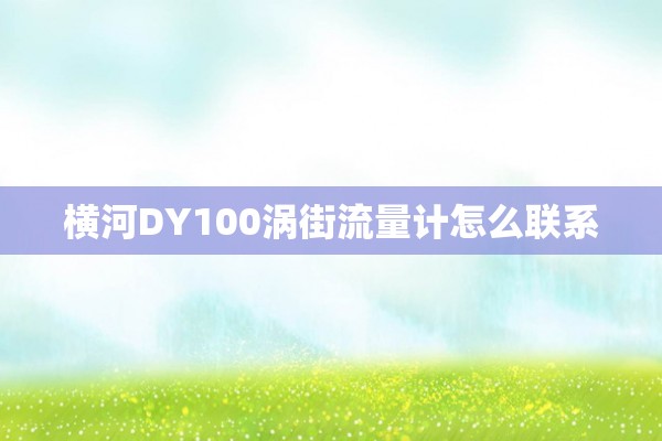 横河DY100涡街流量计怎么联系