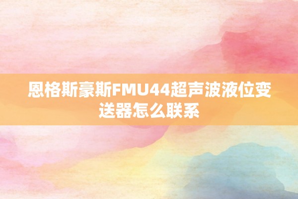 恩格斯豪斯FMU44超声波液位变送器怎么联系