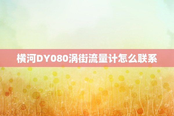 横河DY080涡街流量计怎么联系