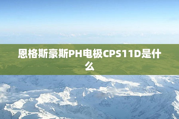 恩格斯豪斯PH电极CPS11D是什么