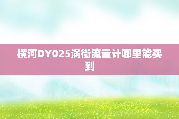 横河DY025涡街流量计哪里能买到