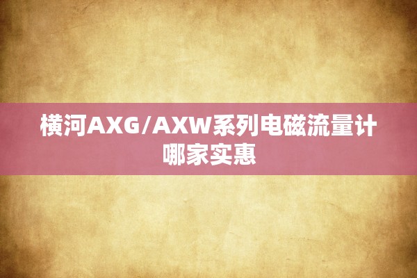 横河AXG/AXW系列电磁流量计哪家实惠