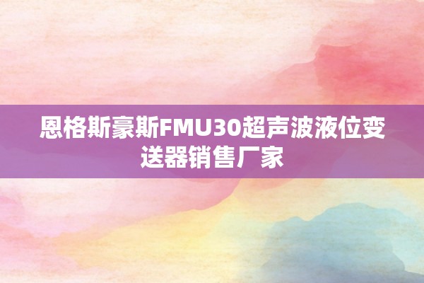 恩格斯豪斯FMU30超声波液位变送器销售厂家