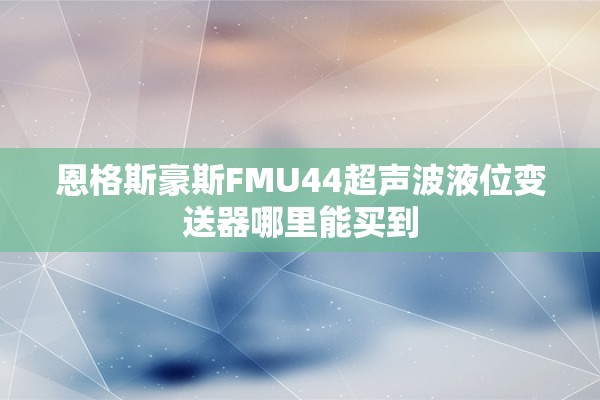 恩格斯豪斯FMU44超声波液位变送器哪里能买到