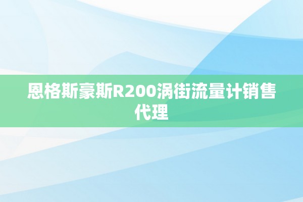 恩格斯豪斯R200涡街流量计销售代理