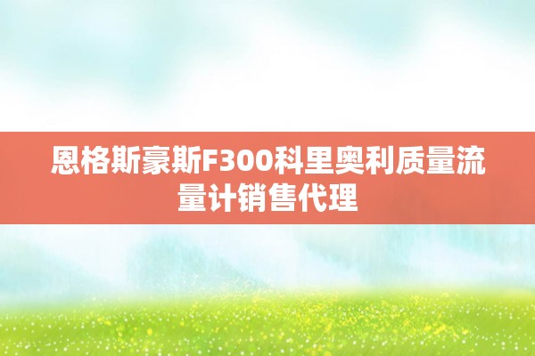 恩格斯豪斯F300科里奥利质量流量计销售代理