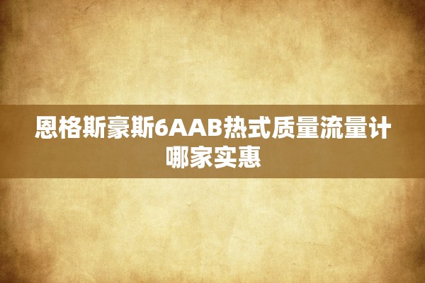 恩格斯豪斯6AAB热式质量流量计哪家实惠