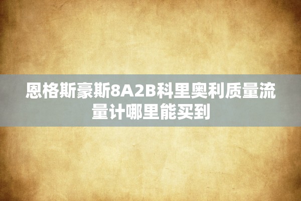 恩格斯豪斯8A2B科里奥利质量流量计哪里能买到